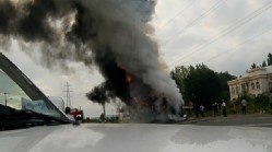 آتش‌ سوزی یک اتوبوس مسافربری در جاده فومن – سراوان