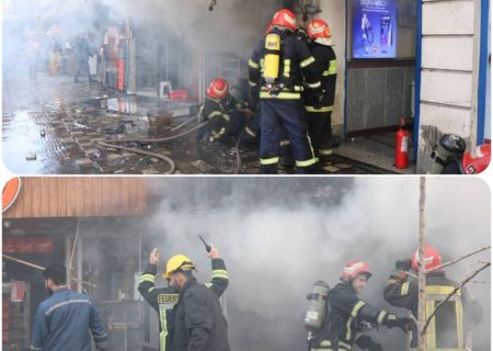یک واحد تجاری در علم الهدی طعمه حریق شد