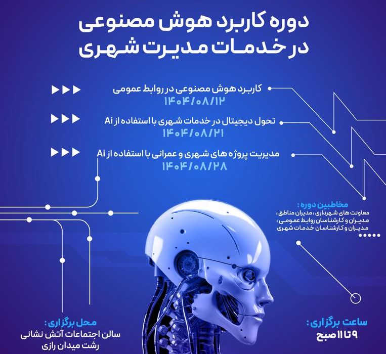 دوره آموزشی «کاربرد هوش مصنوعی در خدمات مدیریت شهری