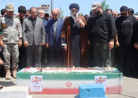 پیکر شهید نیما مرادی در بندرانزلی آرام گرفت